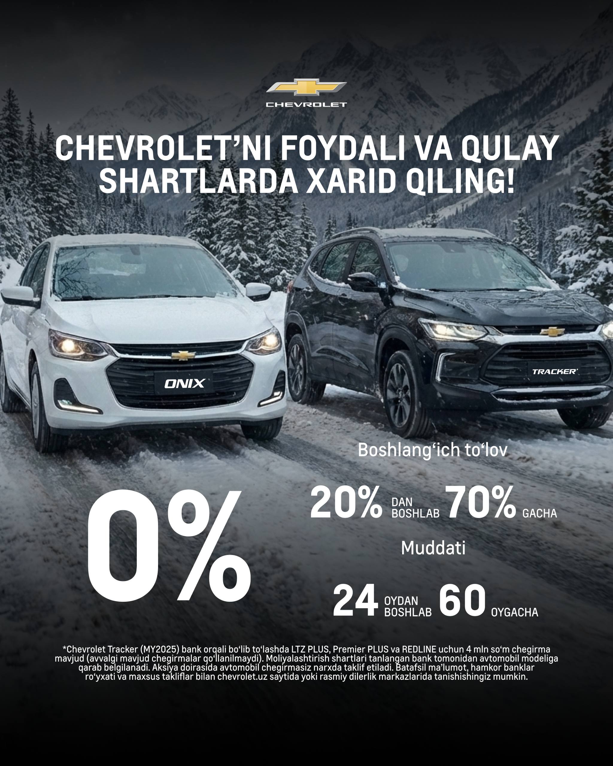 Buy a Chevrolet on favorable and convenient terms!
