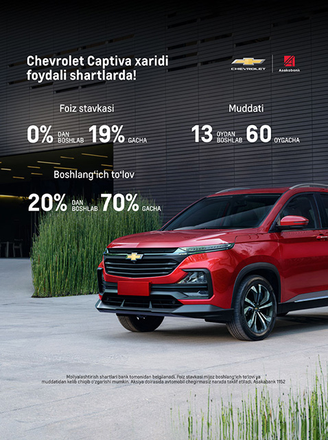 Chevrolet Captiva xaridi foydali shartlarda!